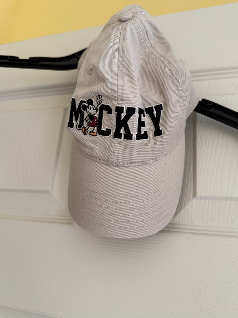 Mickey Embroidered Baseball Cap - khaki color
